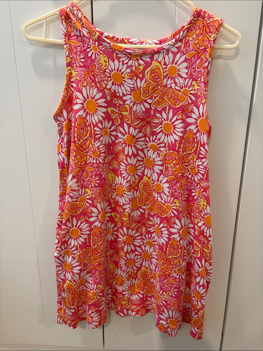 Lilly Pulitzer Pink, Orange & White Butterfly Daisy dress